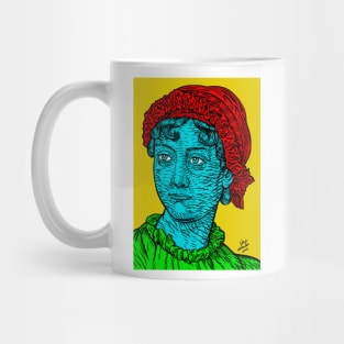 JANE AUSTEN ink and acrylic portrait .2 Mug